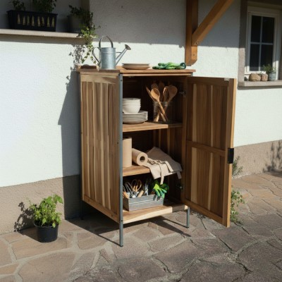 Dulăpior de bucătărie pentru grădină, lemn de salcâm, natural, ALIENA TYP 3