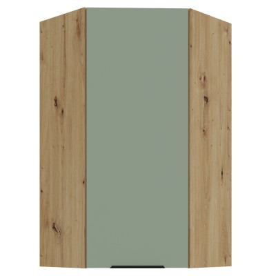 Dulăpior de colţ superior, aquamarine/stejar artisan, ARSANY 60x60 GN-108 1F