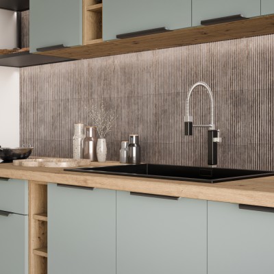 Dulăpior de colţ superior, aquamarine/stejar artisan, ARSANY 60x60 GN-108 1F