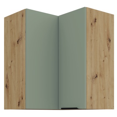 Dulăpior de colţ superior, aquamarine/stejar artisan, ARSANY 60x60 GN-72 2F