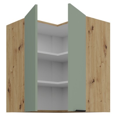 Dulăpior de colţ superior, aquamarine/stejar artisan, ARSANY 60x60 GN-72 2F