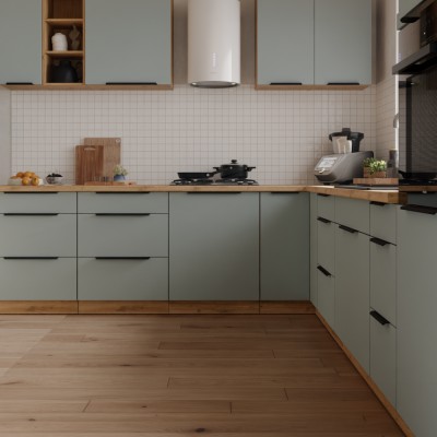 Dulăpior de colţ superior, aquamarine/stejar artisan, ARSANY 60x60 GN-90 1F