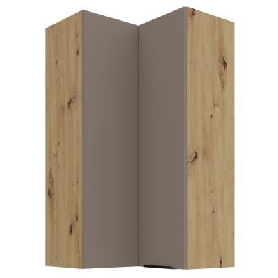 Dulăpior de colţ superior, sandgrau/stejar artisan, FRISBO 60x60 GN-108 2F
