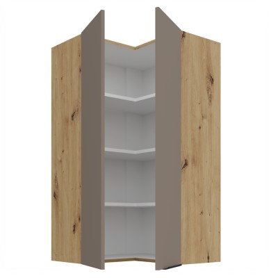 Dulăpior de colţ superior, sandgrau/stejar artisan, FRISBO 60x60 GN-108 2F
