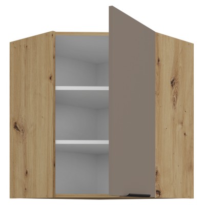 Dulăpior de colţ superior, sandgrau/stejar artisan, FRISBO 60x60 GN-72 1F
