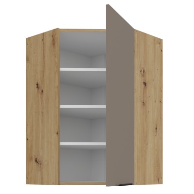 Dulăpior de colţ superior, sandgrau/stejar artisan, FRISBO 60x60 GN-90 1F