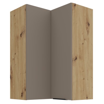 Dulăpior de colţ superior, sandgrau/stejar artisan, FRISBO 60x60 GN-90 2F