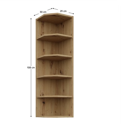 Dulăpior de colţ superior, stejar artisan, FRISBO/ARSANY 30 G-108 ZAK