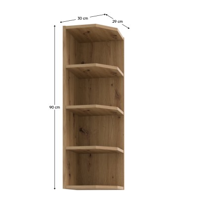 Dulăpior de colţ superior, stejar artisan, FRISBO/ARSANY 30 G-90 ZAK