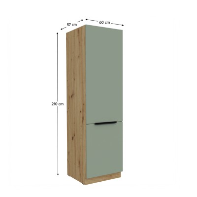Dulăpior înalt, aquamarine/stejar artisan, ARSANY 60 DK-210 2F