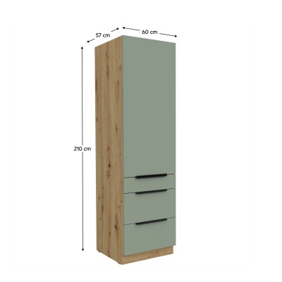 Dulăpior înalt, aquamarine/stejar artisan, ARSANY 60 DKS-210 3S1F