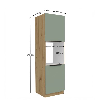 Dulăpior înalt pentru cuptor încorporabil, aquamarine/stejar artisan, ARSANY 60 DP-210 2F