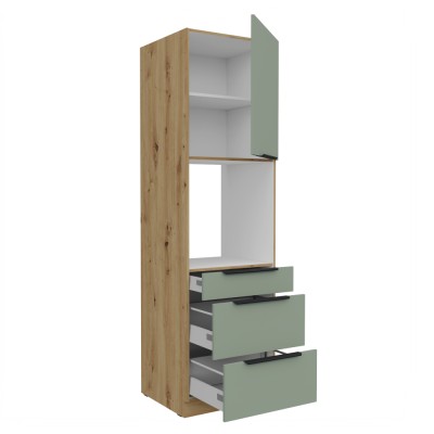 Dulăpior înalt pentru cuptor încorporabil, aquamarine/stejar artisan, ARSANY 60 DPS-210 3S1F