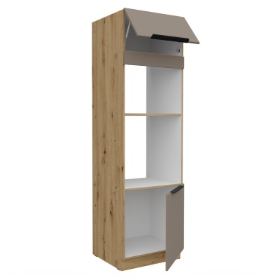 Dulăpior înalt pentru cuptor şi cuptor cu microunde, sandgrau/stejar artisan, FRISBO 60 DPM-210 2F
