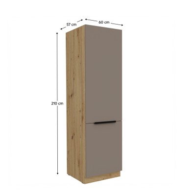 Dulăpior înalt, sandgrau/stejar artisan, FRISBO 60 DK-210 2F