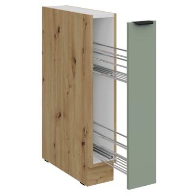 Dulăpior inferior cu coş extensibil, aquamarine/stejar artisan, ARSANY 15 D CARGO BB
