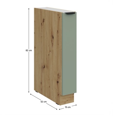 Dulăpior inferior cu coş extensibil, aquamarine/stejar artisan, ARSANY 15 D CARGO BB