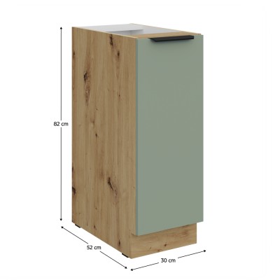 Dulăpior inferior cu coş extensibil, aquamarine/stejar artisan, ARSANY 30 D CARGO BB