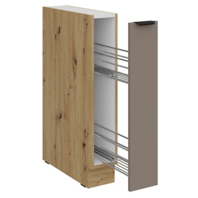 Dulăpior inferior cu coş extensibil, sandgrau/stejar artisan, FRISBO 15 D CARGO BB