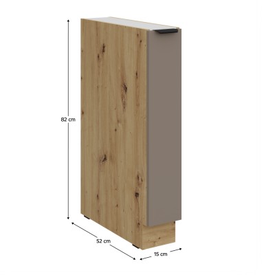 Dulăpior inferior cu coş extensibil, sandgrau/stejar artisan, FRISBO 15 D CARGO BB