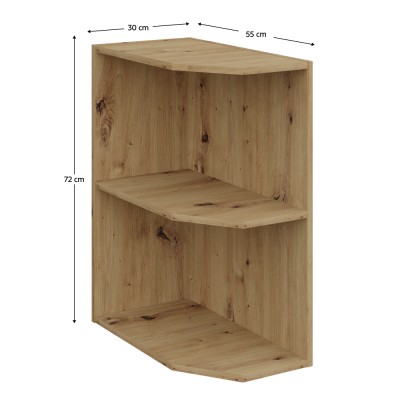 Dulăpior inferior de colţ, stejar artisan, FRISBO/ARSANY 30 D ZAK BB
