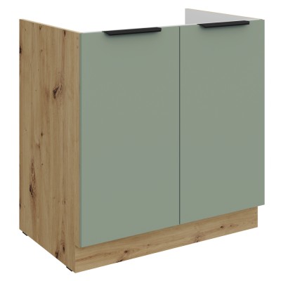 Dulăpior pentru chiuvetă, aquamarine/stejar artisan, ARSANY 80 ZL 2F BB