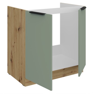Dulăpior pentru chiuvetă, aquamarine/stejar artisan, ARSANY 80 ZL 2F BB