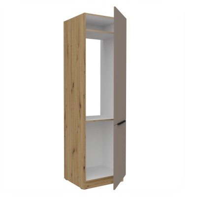 Dulăpior pentru frigider încorporabil, sandgrau/stejar artisan, FRISBO 60 LO-210 2F