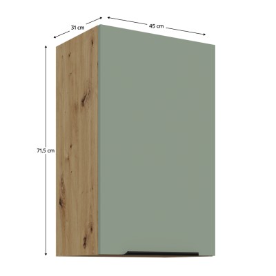 Dulăpior superior, aquamarine/stejar artisan, ARSANY 40 G-72 1F