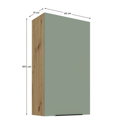 Dulăpior superior, aquamarine/stejar artisan, ARSANY 60 G-108 1F