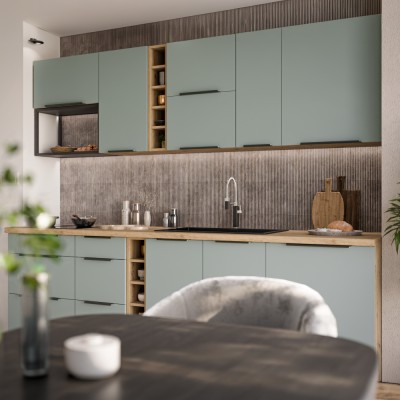 Dulăpior superior, aquamarine/stejar artisan, ARSANY 60 NAGU-36 1F