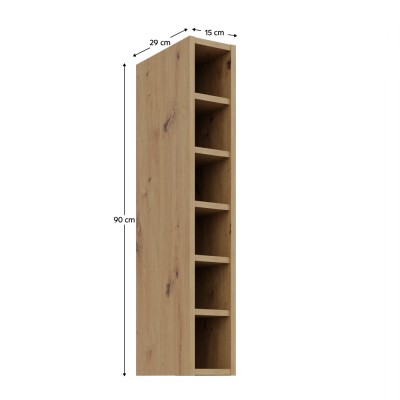 Dulăpior superior cu poliţă stejar artisan, FRISBO/ARSANY 15 G-90 OTW