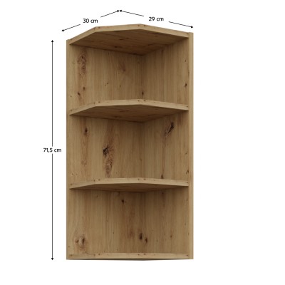 Dulăpior superior de colţ, stejar artisan, FRISBO/ARSANY 30 G-72 ZAK