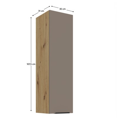 Dulăpior superior, sandgrau/stejar artisan, FRISBO 30 G-108 1F