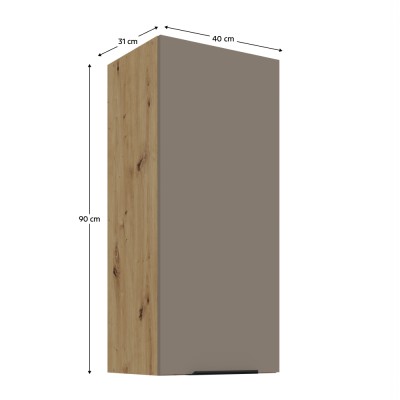 Dulăpior superior, sandgrau/stejar artisan, FRISBO 40 G-90 1F