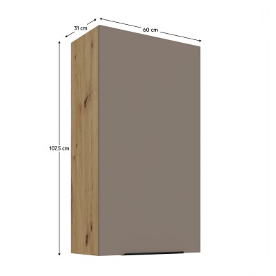 Dulăpior superior, sandgrau/stejar artisan, FRISBO 60 G-108 1F