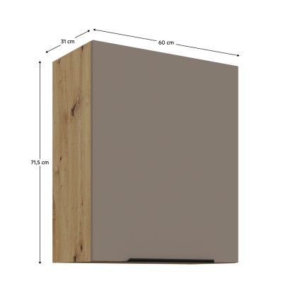 Dulăpior superior, sandgrau/stejar artisan, FRISBO 60 G-72 1F