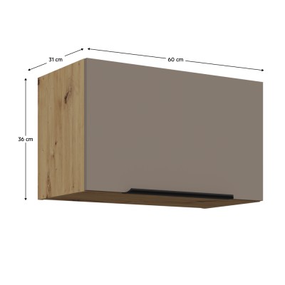 Dulăpior superior, sandgrau/stejar artisan, FRISBO 60 GU-36 1F
