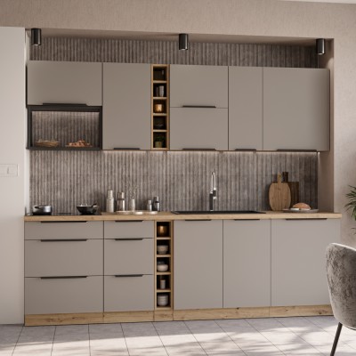 Dulăpior superior, sandgrau/stejar artisan, FRISBO 60 NAGU-36 1F