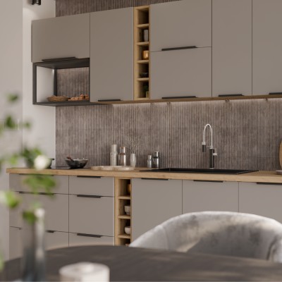 Dulăpior superior, sandgrau/stejar artisan, FRISBO 60 NAGU-36 1F