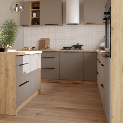 Dulăpior superior, sandgrau/stejar artisan, FRISBO 60 NAGU-36 1F