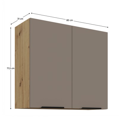 Dulăpior superior, sandgrau/stejar artisan, FRISBO 80 G-72 2F