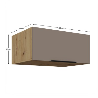Dulăpior superior, sandgrau/stejar artisan, FRISBO 80 NAGU-36 1F