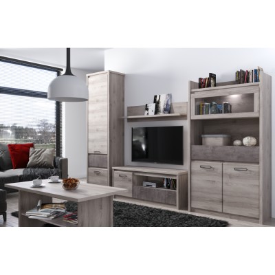 Etajeră 2D1S, castan Nairobi / onix, JESI NEW