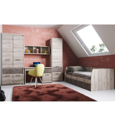 Etajeră 2D1S, castan Nairobi / onix, JESI NEW