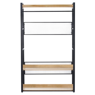 Etajeră cu rafturi, stejar/negru, KILOS NEW TIP 2