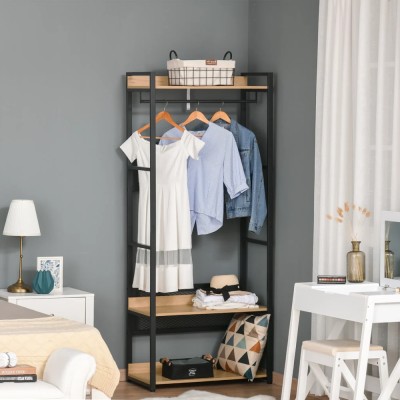 Etajeră cu rafturi, stejar/negru, KILOS NEW TIP 2