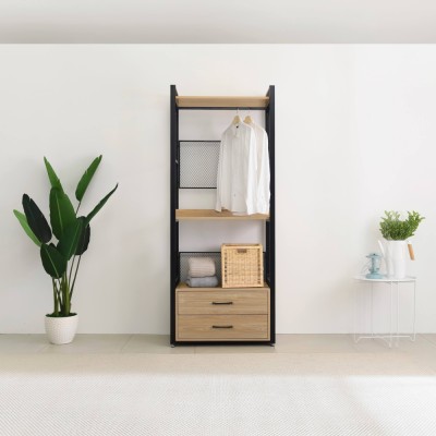 Etajeră cu sertare, stejar/negru, KILOS NEW TIP 1