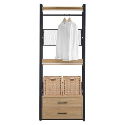 Etajeră cu sertare, stejar/negru, KILOS NEW TIP 1