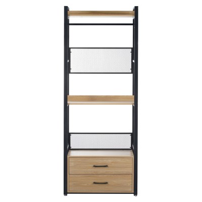 Etajeră cu sertare, stejar/negru, KILOS NEW TIP 1